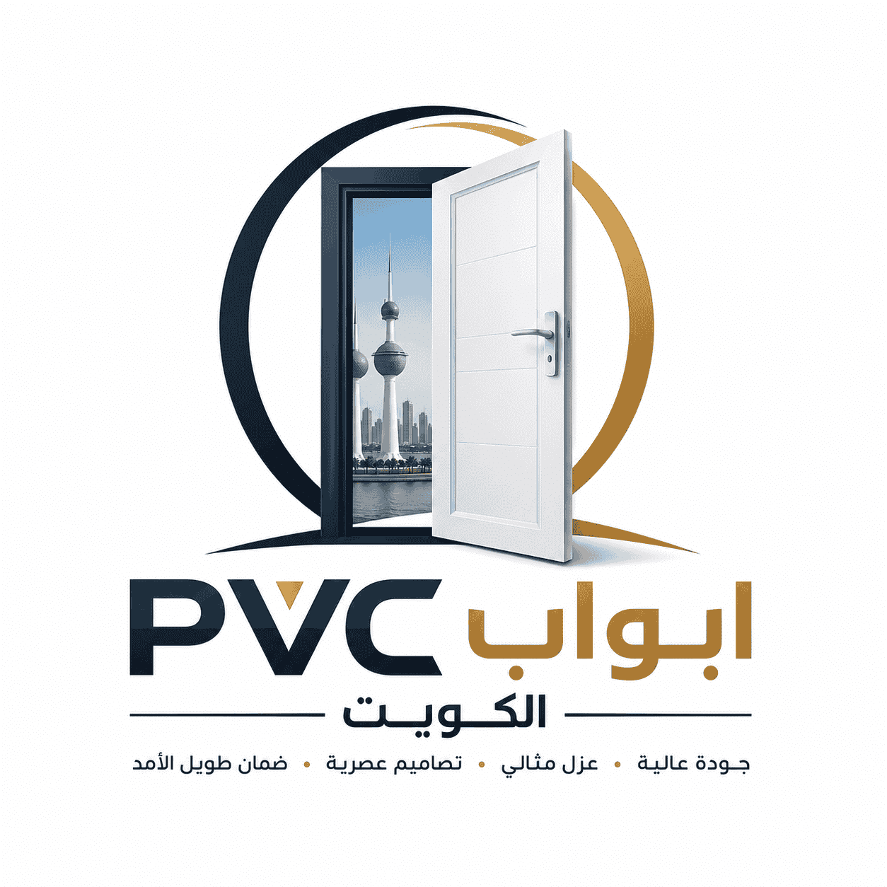 لوجو أبواب PVC الكويت | جودة • أناقة • متانة